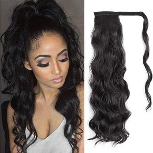 Ponytail Extension Wavy Black Ponytail Extension Long Wavy Curly 22” Synthetic